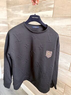 Monogram Textured Crewneck Sweater
